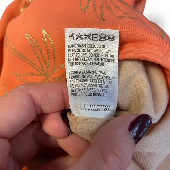 Tea‎ Collection Girls Coral Pink Palm Tree Ruffle One Piece Swim Suit Size 2T - Picture 6 of 8